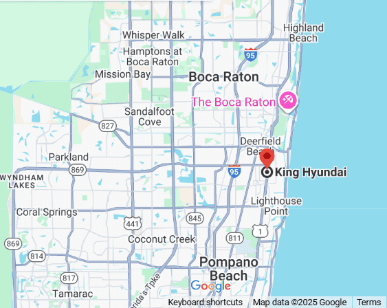 Map showing King Hyundai in Deerfield Beach, FL