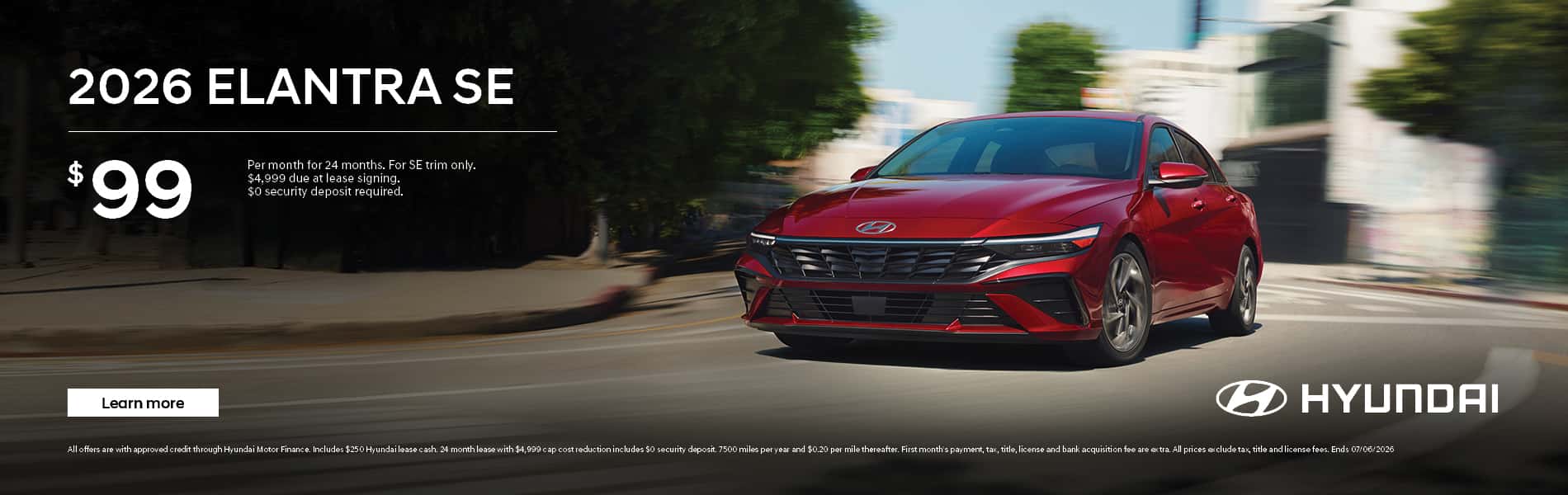 2026 Hyundai Elantra Lease Special at King Hyundai in Deerfield Beach, FL