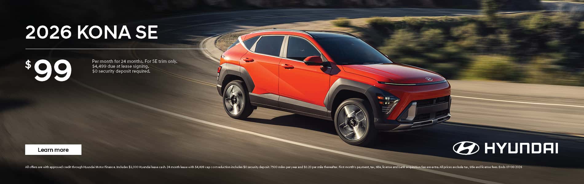 2026 Hyundai Kona Lease Special at King Hyundai in Deerfield Beach, FL