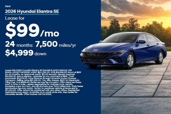 2026 Hyundai Elantra Lease Deal