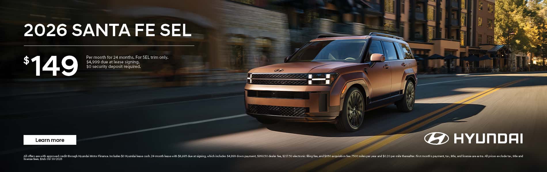Hyundai Santa Fe Lease Special at King Hyundai in Deerfield Beach, FL