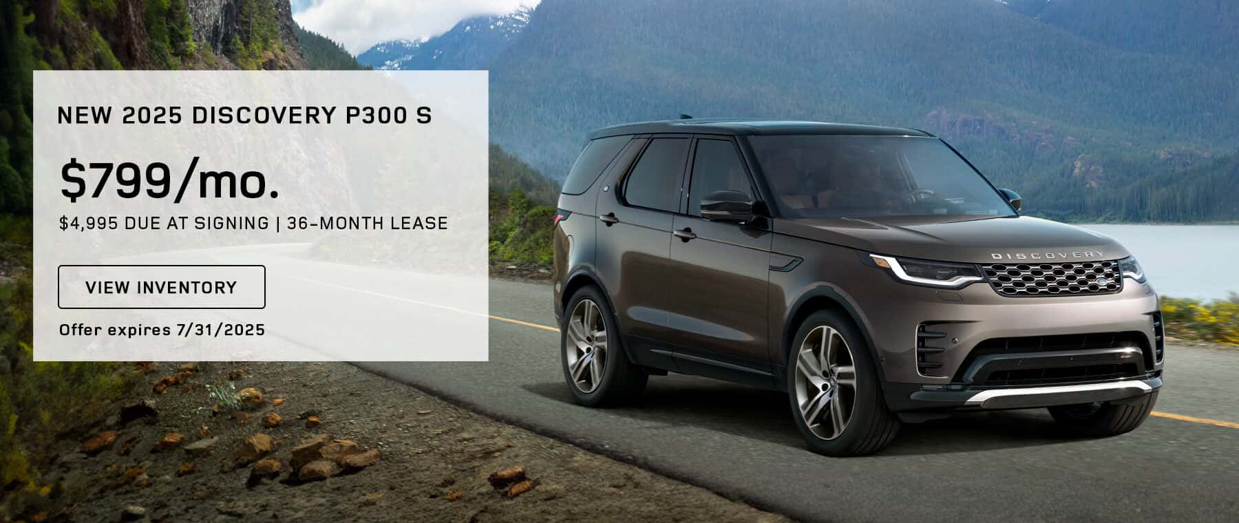 New 2025 Land Rover Discovery P300 S with 36-month lease $799