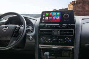 2021 nissan armada has apple car play on a beautiful display