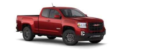 A red 2022 GMC Canyon is angled right.