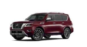 A maroon 2022 Nissan Armada is angled left.