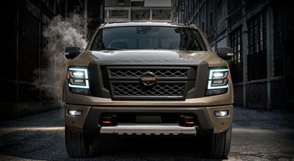 A brown 2022 Nissan Titan is shown from the front.