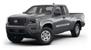 A grey 2023 Nissan Frontier is angled left.
