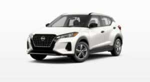 A white 2023 Nissan Kicks S is angled left.