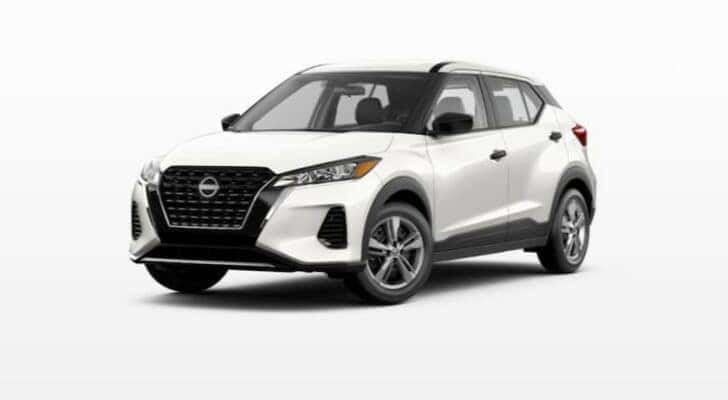 A white 2023 Nissan Kicks S is angled left.