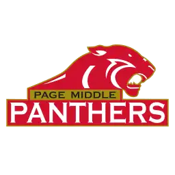 Page Middle School logo features a red panther