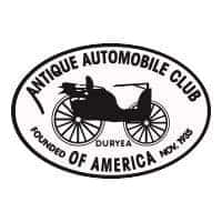 Shelbyville's Antique Auto Club is sponsored by Newton Nissan south. Logo features a black antique car.