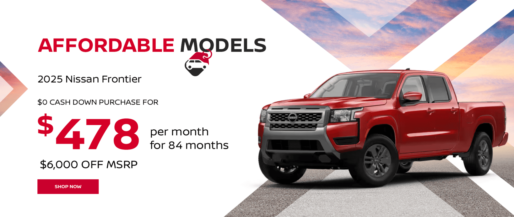 2025 Frontier $0 CASH DOWN PURCHASE FOR $478 PER MONTH for 84 months. $6000 OFF MSRP