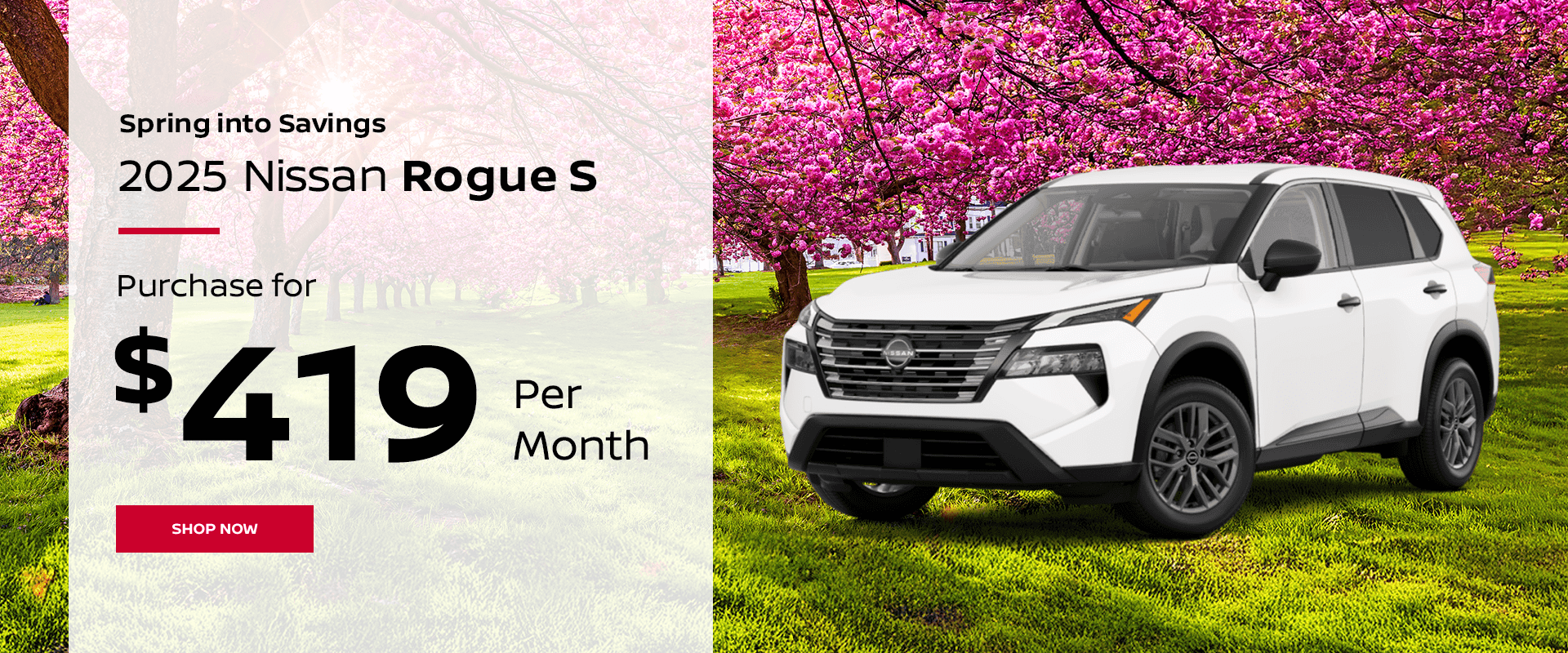 2025 Nissan Rogue S Purchase for $419 Per Month