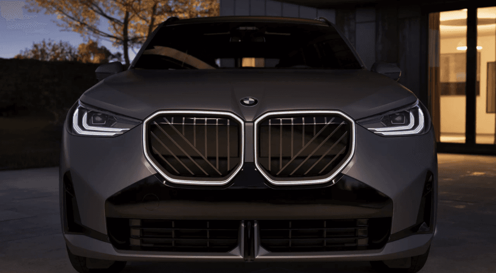 Close-up head on shot of a silver 2025 BMW X3 for sale near Lincoln