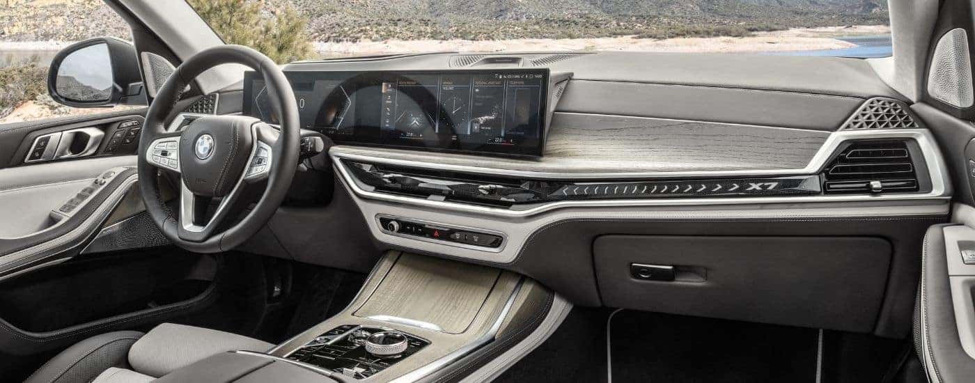 The grey interior of a 2025 BMW X7.