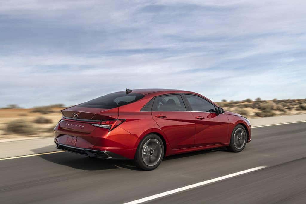 2021 Hyundai Elantra in red