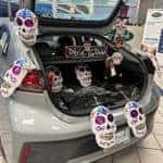 Hyundai car decorated for Halloween