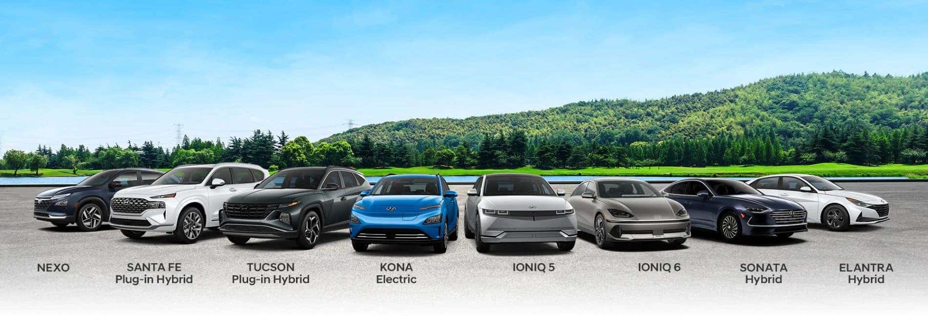 lineup of hyunda electric vehicles