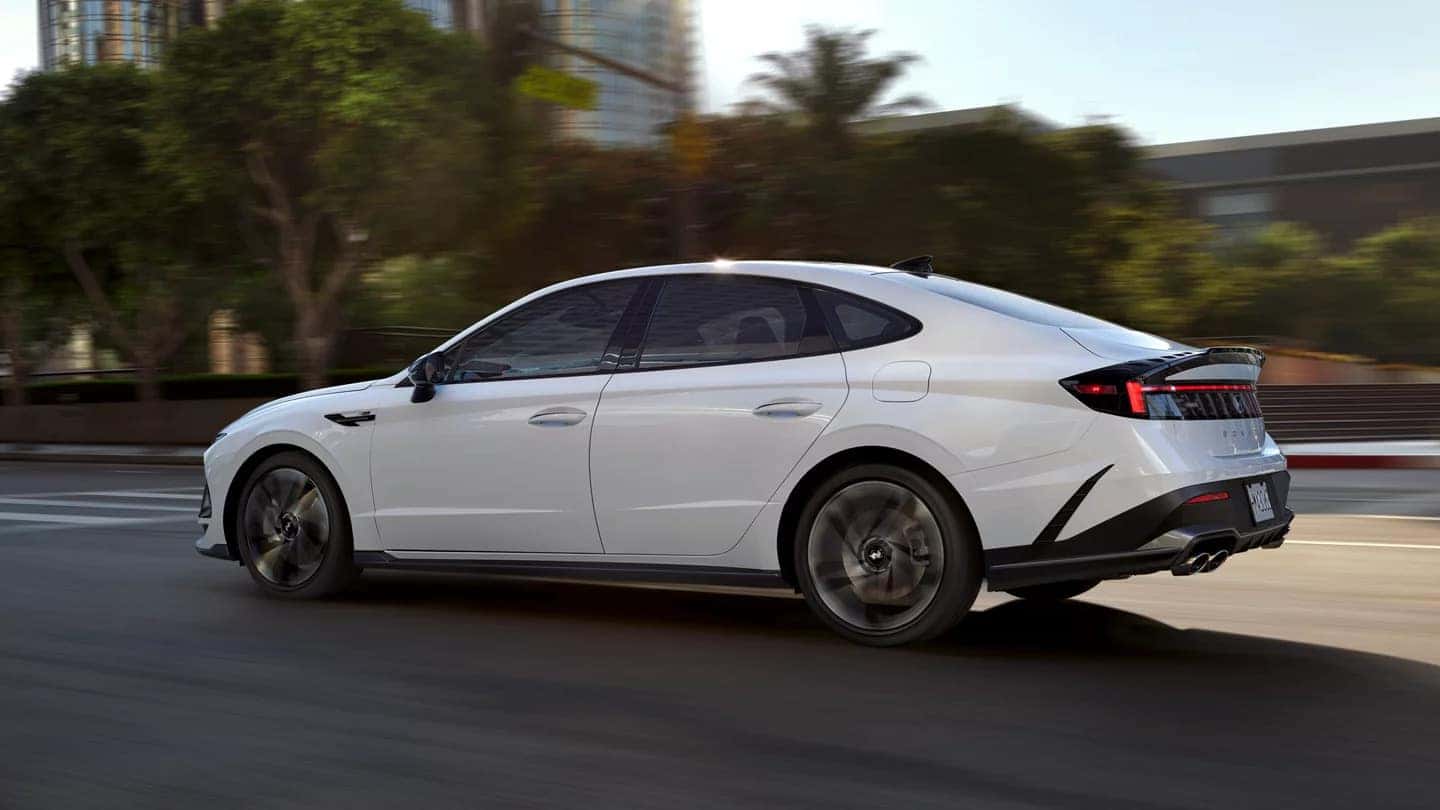 a white car on the road