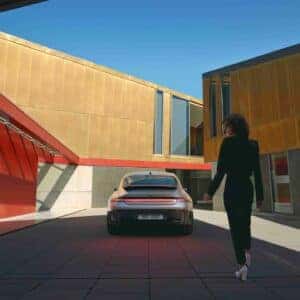 rear view of a pakred car in the alley