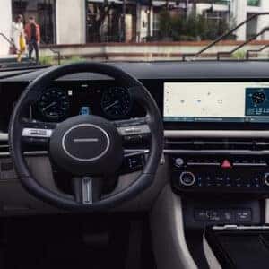 the drivers view of an suv