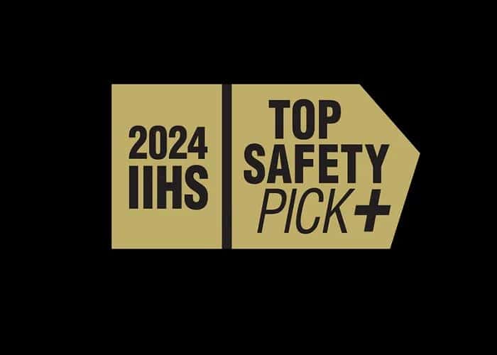 The 2024 IIHS Top Safety Pick+ badge, signifying high safety ratings for the Hyundai IONIQ 6.