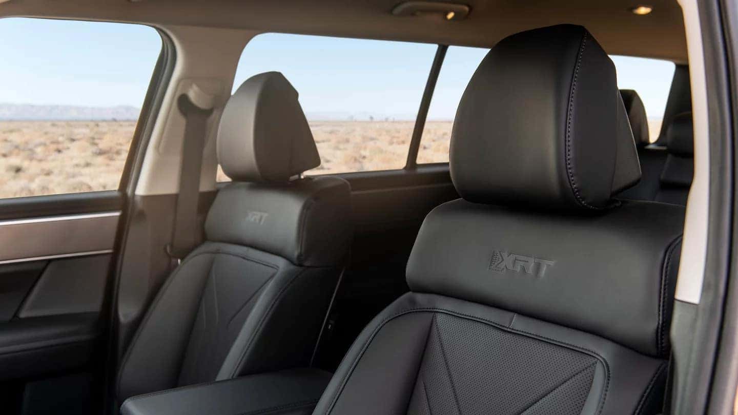 Front seats of the 2025 Hyundai Santa Fe XRT with H-Tex seating surfaces for durability and comfort.