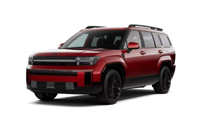 2025 Hyundai Santa Fe Calligraphy in striking Ultimate Red color.