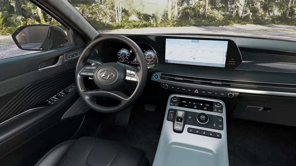 the interior driver's command center featuring enhanced technology