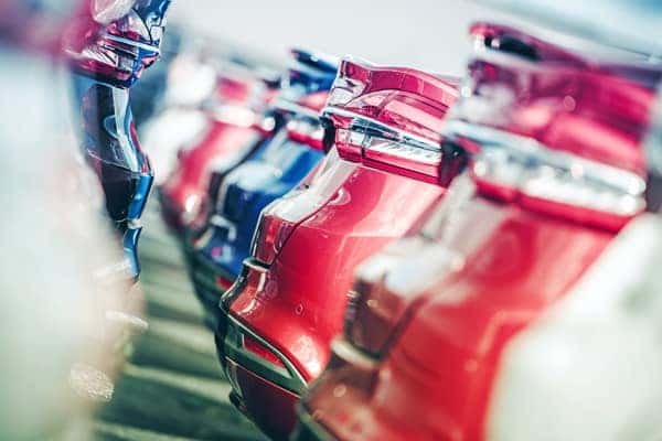 Cars in a car lot