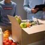 Volunteers at a food bank