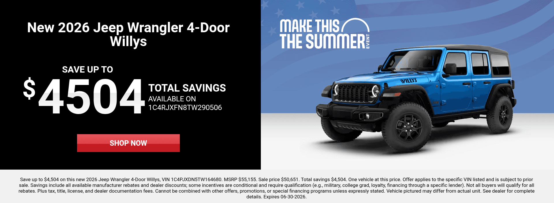 New Jeep Wrangler Special Offer