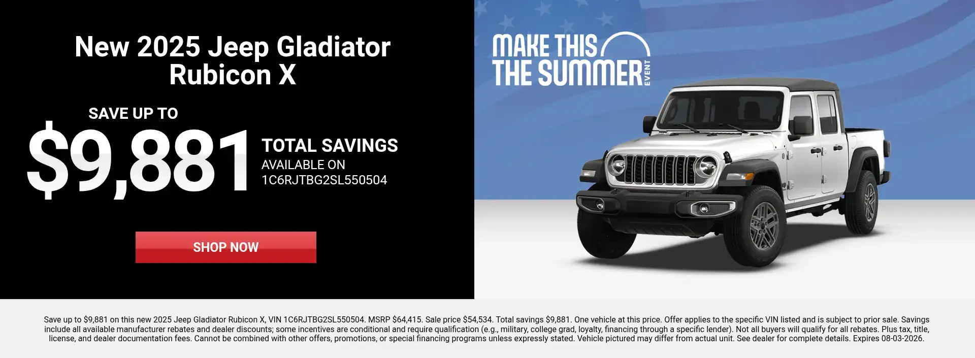 New Jeep Gladiator Special Offer