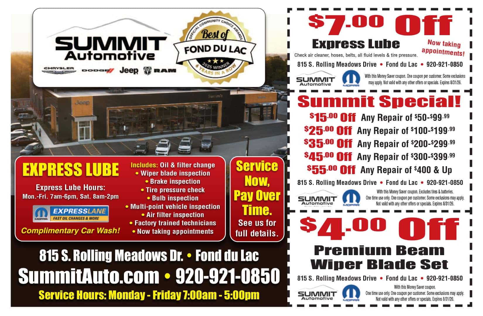 summit service offers