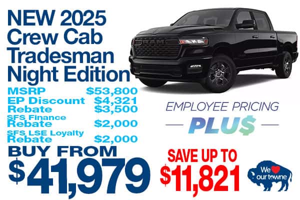 NEW 2025 RAM 1500 TRADESMAN CREW CAB 4X4 5'7' BOX