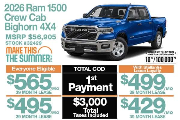 NEW 2026 RAM 1500 BIG HORN CREW CAB 4X4 5'7' BOX