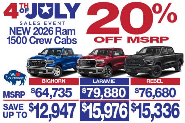 NEW 2026 RAM 1500 BIG HORN CREW CAB 4X4 5'7' BOX