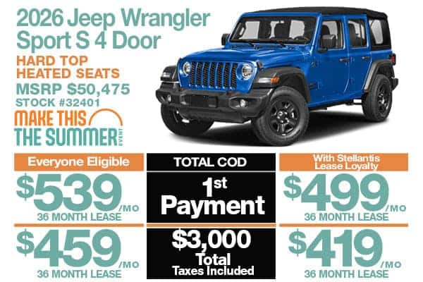 NEW 2026 JEEP WRANGLER 4-DOOR SPORT S