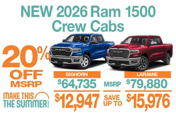 NEW 2026 RAM 1500 BIG HORN CREW CAB 4X4 5'7' BOX