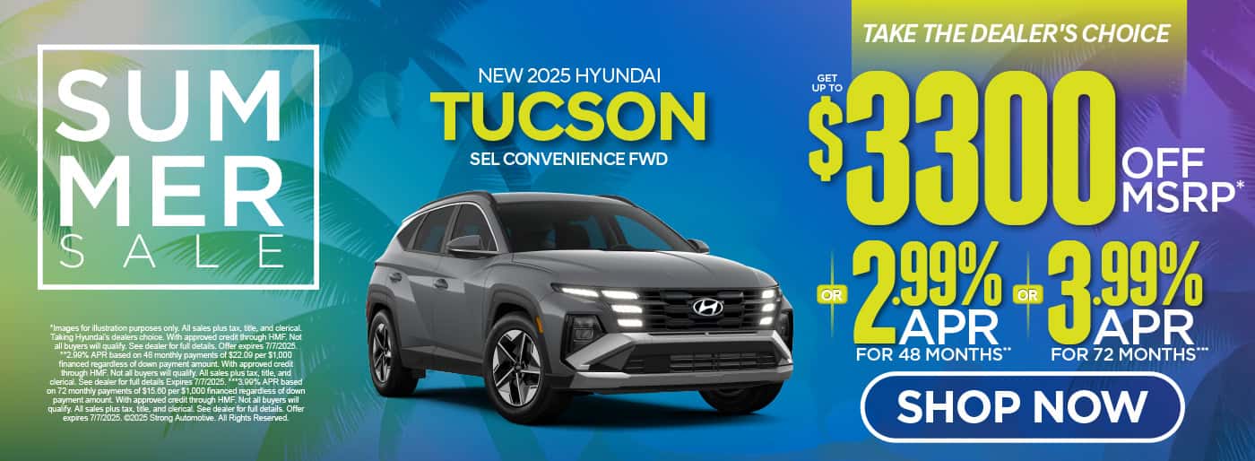 New 2025 Tucson SEL CONVENIENCE FWD "Take the dealer's choice and get up to $3,300 off MSRP* Or 2.99% APR for 48 months** Or 3.99% APR for 72 months***"