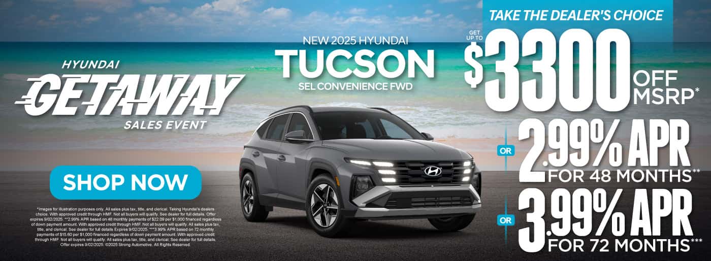New 2025 Tucson SEL CONVENIENCE FWD "Take the dealer's choice and get up to $3,300 off MSRP* Or 2.99% APR for 48 months** Or 3.99% APR for 72 months***"