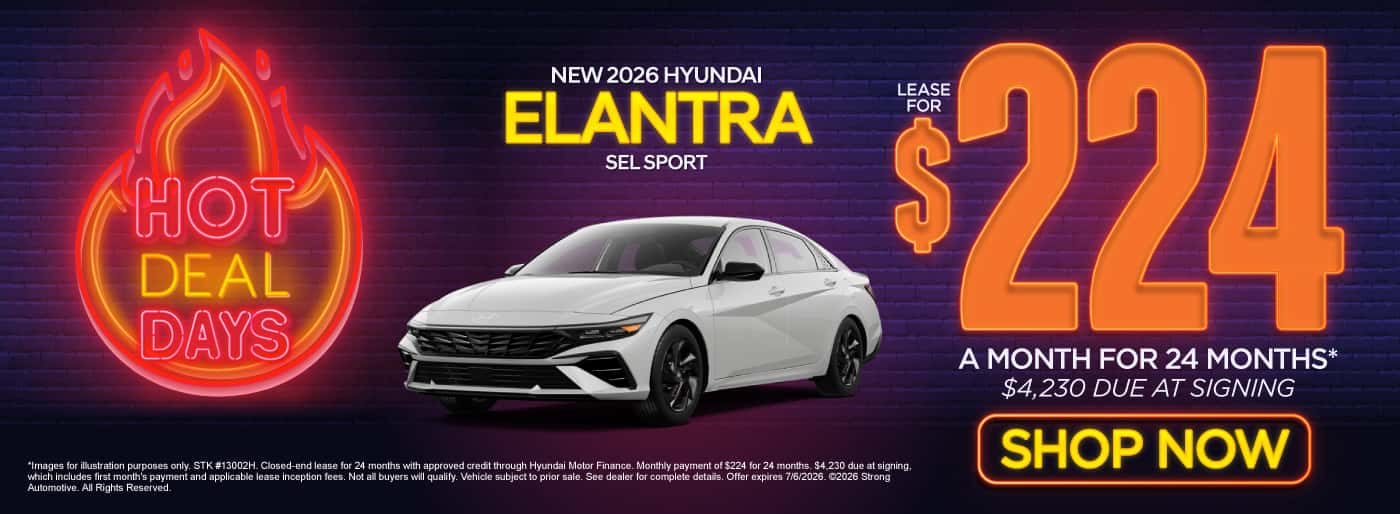 NEW 2026 HYUNDAI ELANTRA SEL SPORT LEASE $224 A MONTH / 24 MONTHS*$4,230 DUE AT SIGNING