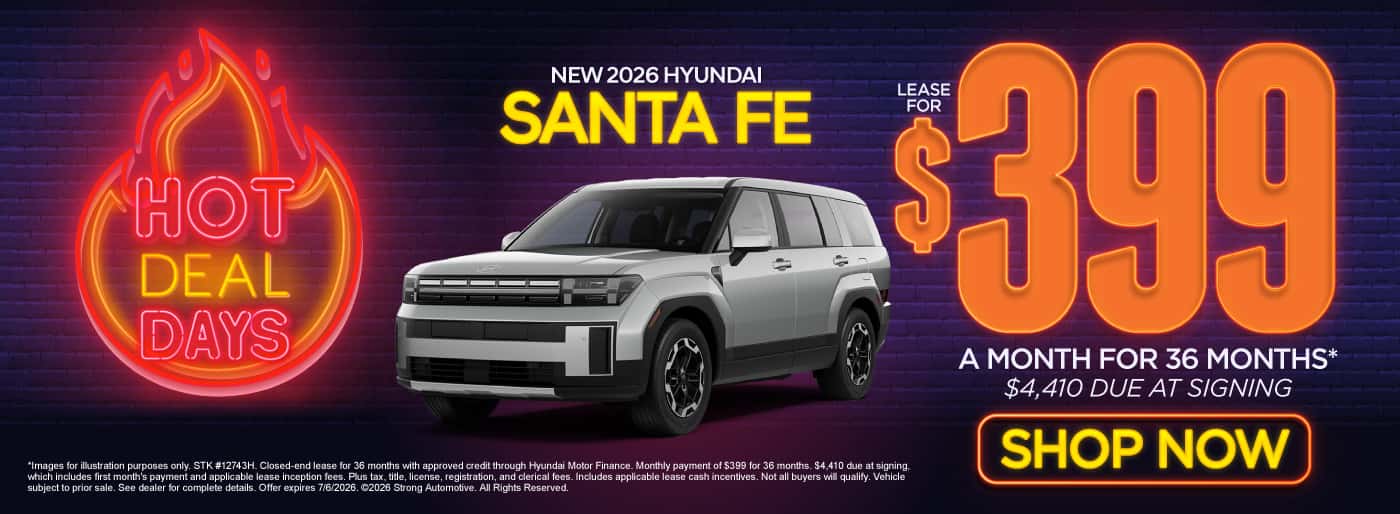 NEW 2026 HYUNDAI SANTA FE LEASE $399 A MONTH / 36 MONTHS*$4,410 DUE AT SIGNING