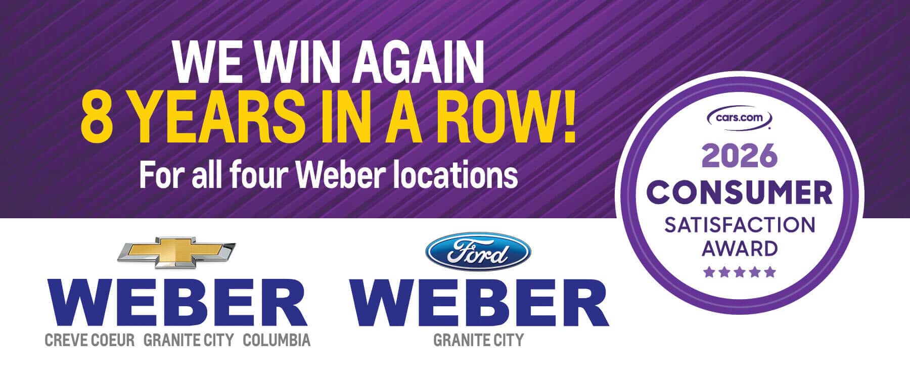 Cars.com Customer Satisfaction Award Weber Chevrolet Granite City