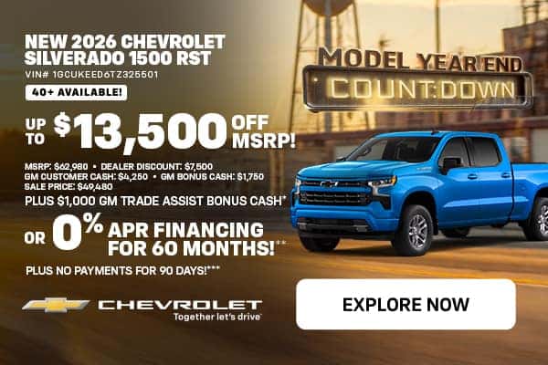 '26 Silverado 1500 - Up to $13,500 Off MSRP!
