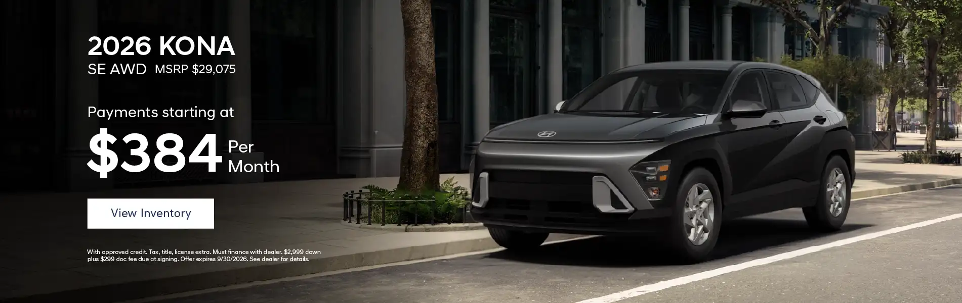 2026 Hyundai Kona SE AWD - Payments Starting at $384 Per Month