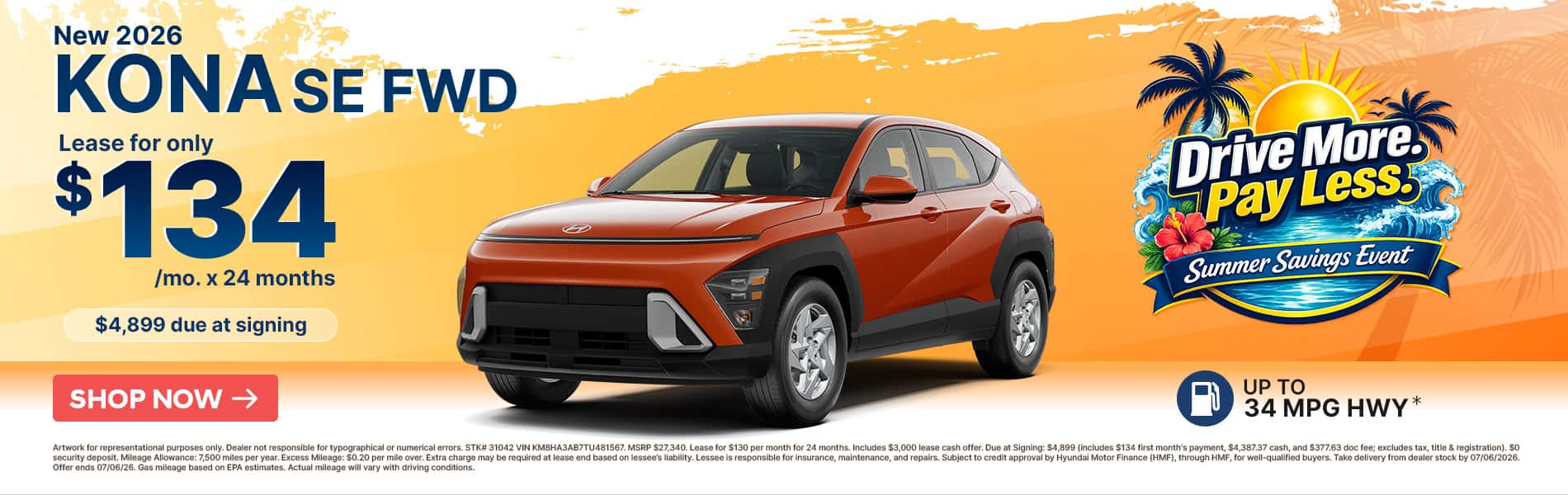 New 2026 Kona SE FWD