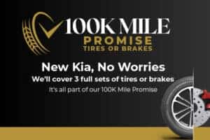 New Kia No Worries. We'll cover 3 full sets of tires or brakes.