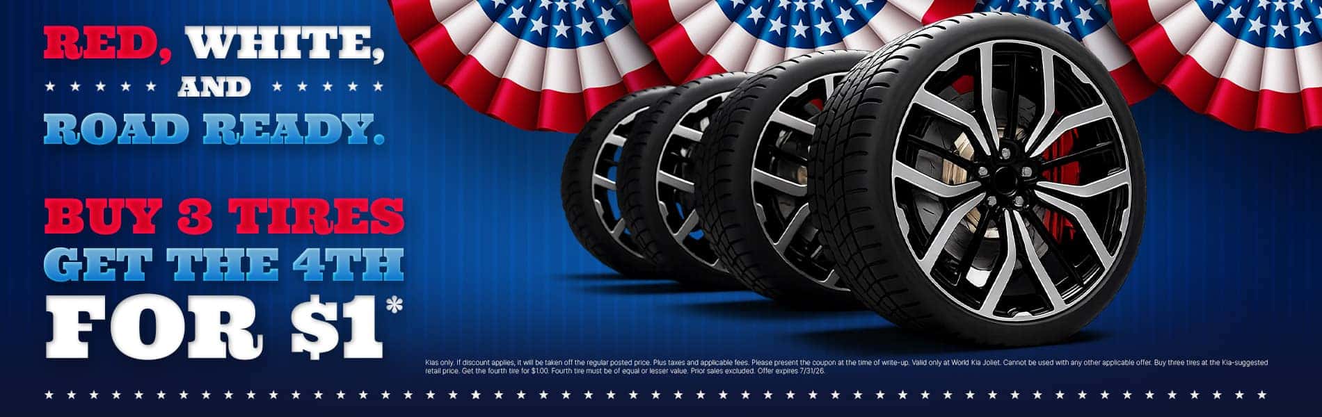 Buy 3 Tires Get The 4th For $1